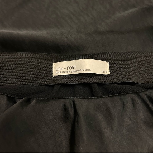 Oak + Fort Satin Finish Bias Cut Skirt Black - Picture 7 of 8